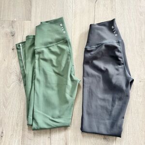 2 pairs of Wilo ribbed active leggings